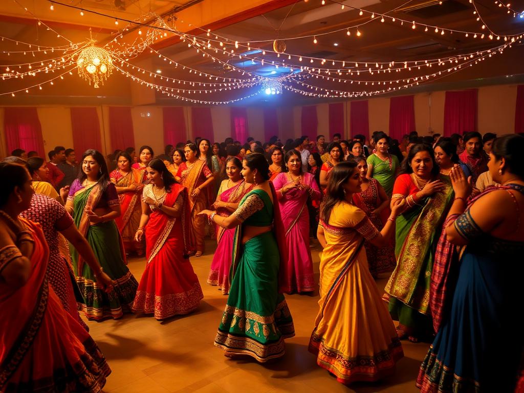 Garba dancing during Navratri at the mandir